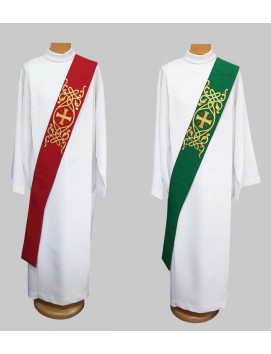 Estola de diácono dupla face vermelha-verde (2K)