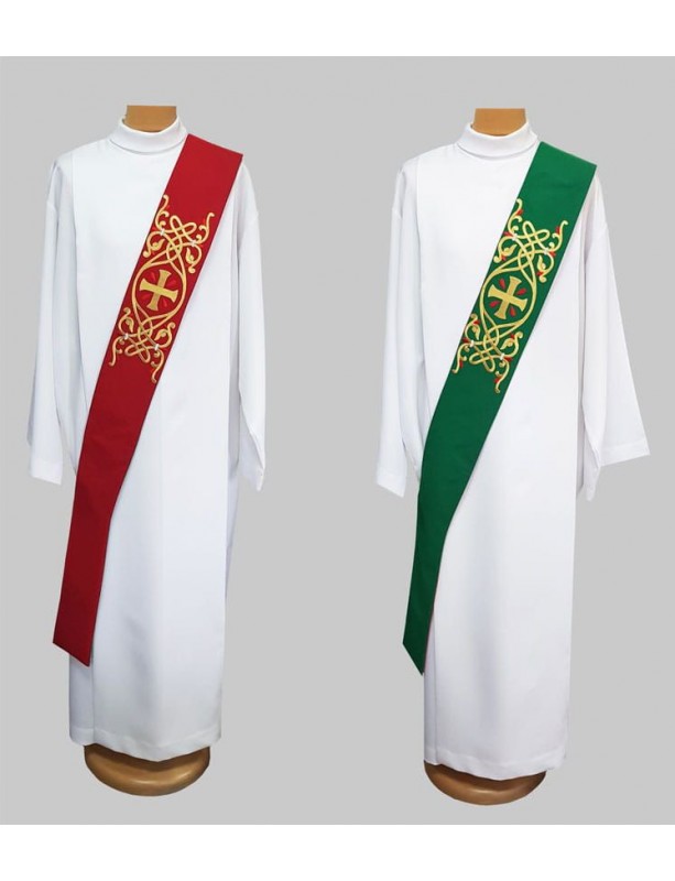 Double-sided red-green deacon's stole (2K)