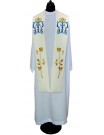 Embroidered Marian stole, ecru (2K)