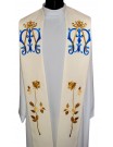 Embroidered Marian stole, ecru (2K)