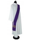 Double-sided deacon&#039;s stole white and purple (4K)