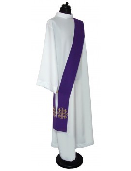 Double-sided deacon's stole white and purple (4K)