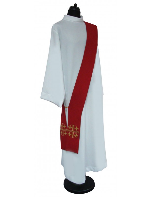 Double-sided deacon's stole green-red (5K)