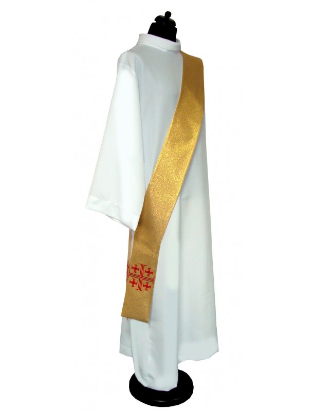Étole de diacre dorée, croix de Jérusalem (6K)