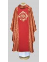 Embroidered priest chasuble, red - IHS (1K)