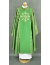 Embroidered priest chasuble, green - IHS (2K)