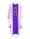 The priest's chasuble pink, embroidered, Alpha and Omega (3K)