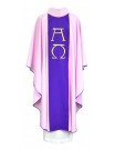 The priest's chasuble pink, embroidered, Alpha and Omega (3K)