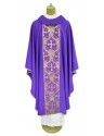 Purple priest chasuble, woven - Crosses (4K)