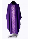 Purple priest&#039;s chasuble, woven belt - Crosses (5K)