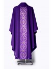 Purple priest&#039;s chasuble, woven belt - Crosses (5K)