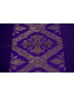 Purple priest&#039;s chasuble, woven belt - Crosses (5K)