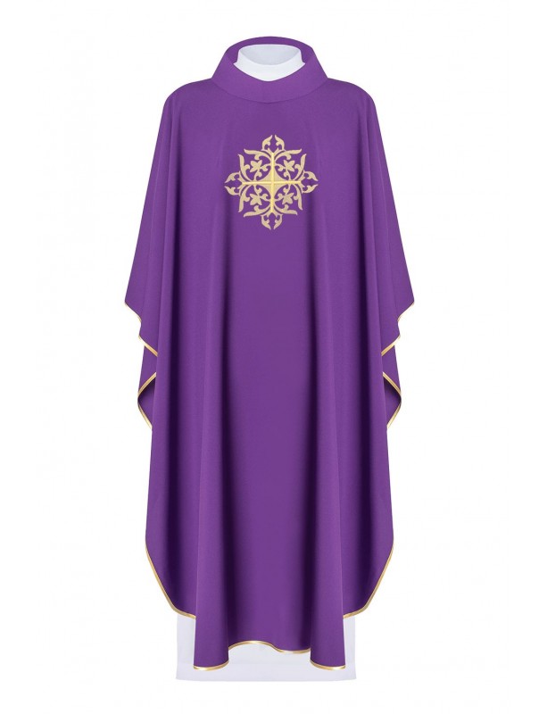 Casula con croce ricamata - viola (H186)