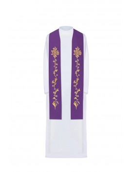 Purple stole with embroidered IHS (23H)