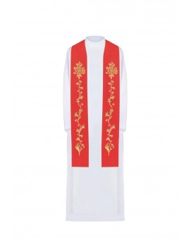 Red stole with embroidered IHS (24H)