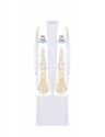 Embroidered white stole, Marian embroidery (27H)