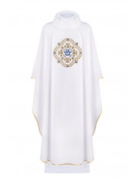 Marian chasuble embroidered - white (H190)