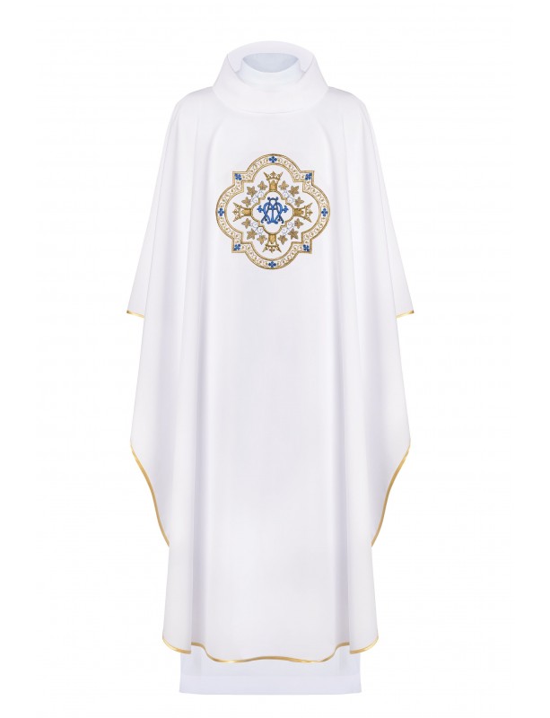 Marian chasuble embroidered - white (H190)