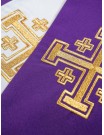 Double-sided embroidered stole, Jerusalem Cross purple and white (28H)