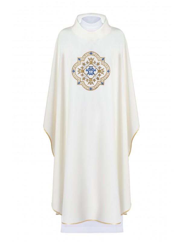 Casula mariana bordada - ecru (H191)