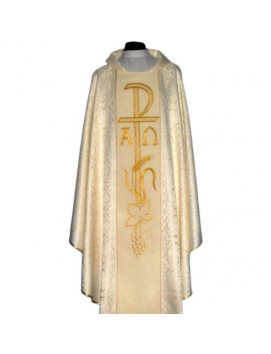 Catholic Chasuble with Cross Symbol and Wheat Embroidery