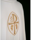 Embroidered chasuble with Alpha, Omega and PAX symbol - ecru (H192)