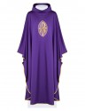 Embroidered chasuble with Alpha, Omega and PAX symbol - purple (H193)