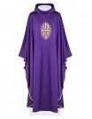 Embroidered chasuble with Alpha, Omega and PAX symbol - purple (H193)