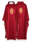 Embroidered chasuble with Alpha, Omega and PAX symbol - red (H194)