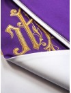 IHS embroidered double-sided stole, purple and white (30H)