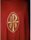 Embroidered chasuble with Alpha, Omega and PAX symbol - red (H194)