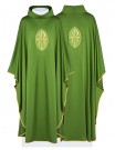 Embroidered chasuble with Alpha, Omega and PAX symbol - green (H195)