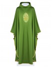 Embroidered chasuble with Alpha, Omega and PAX symbol - green (H195)