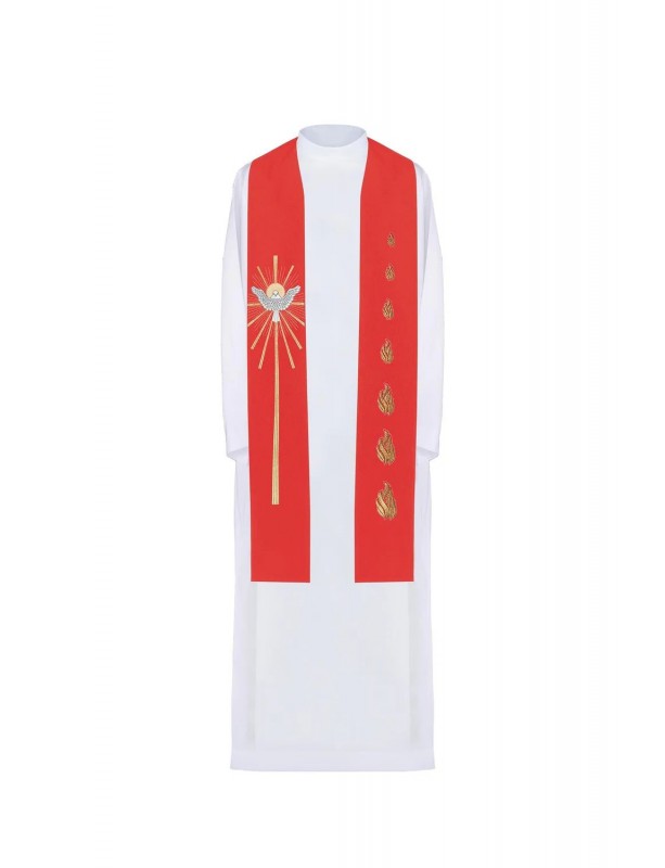 Embroidered stole, Holy Spirit and tongues of fire (32H)