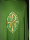 Embroidered chasuble with Alpha, Omega and PAX symbol - green (H195)