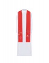 Rdeča štola z vezom, simbolika kruha, ribe, križa (33H)