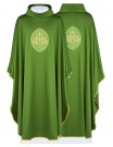 Embroidered chasuble with IHS symbol - green (H196)