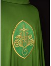 Embroidered chasuble with IHS symbol - green (H196)