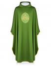 Embroidered chasuble with IHS symbol - green (H196)