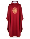 Embroidered chasuble with IHS symbol - red (H197)