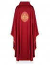 Embroidered chasuble with IHS symbol - red (H197)