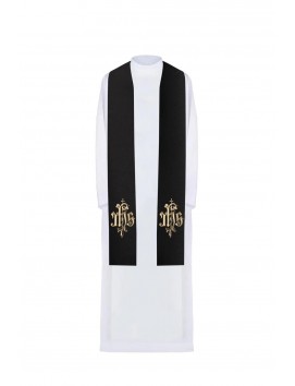 Étole noire avec IHS brodé (41H)