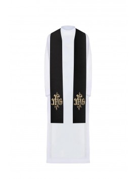 Black stole with embroidered IHS (41H)