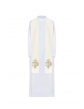 IHS Embroidered ecru stole (44H)