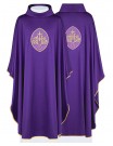 Embroidered chasuble with IHS symbol - purple (H198)