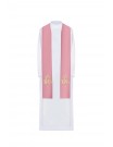 IHS embroidered pink stole (45H)