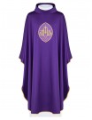 Embroidered chasuble with IHS symbol - purple (H198)