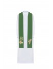 IHS embroidered green stole (47H)