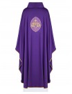 Embroidered chasuble with IHS symbol - purple (H198)