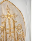 Embroidered chasuble with IHS symbol - ecru (H199)